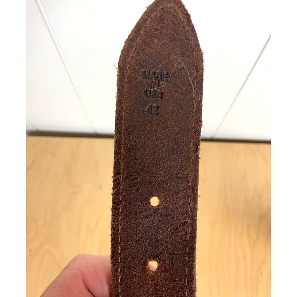 Castaway Nantucket Men's Patriotic Flag Tan and Leather Belt Size 42 - Picture 5 of 5